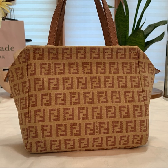 Authentic Fendi Zucchino Mini Hand Bag - Picture 6 of 13